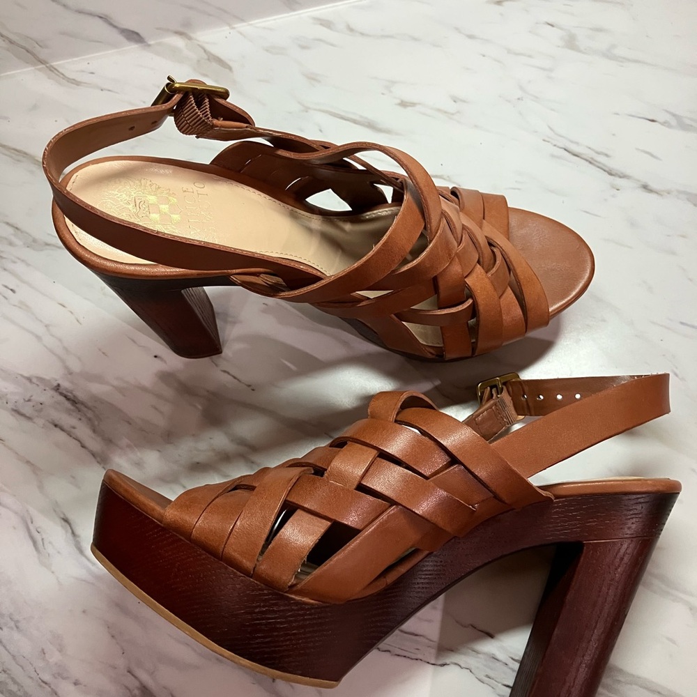 Vince Camuto Brown Platform Sandals with Chunky Heel - Picture 9 of 9